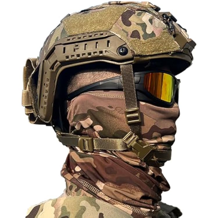 Tactical Fast Helmet Set Adjustable Airsoft Helmet with Noise Canceling Headset Paintball Mask Goggles Battery Bag Metal L4G24 and NVG Model for Outdoor Sports Cosplay BBS Game I