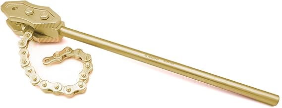 WEDO Non-Sparking Chain Pipe Wrench, Spark-free Safety Wrenches, Corrosion Resistant, Die-Forge, DIN Standard, Aluminum Bronze, 900mmx200mm