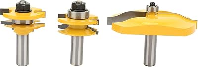 Router Bit, 3pcs 12inch Shank Ogee Raised Panel & Ogee Rail and Stile Router Bit Set Woodwork Milling Cutter