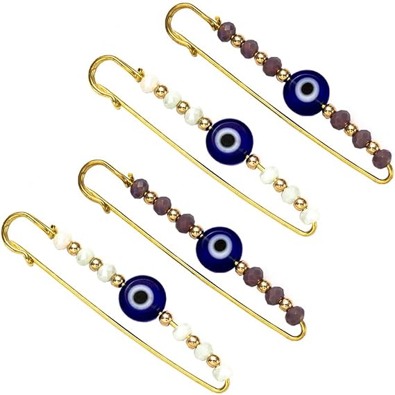 4 Pcs Brooch Pins, Hat Pins & Waist Tightener Clips - Shawl Pin & Dress Decoration Accessories