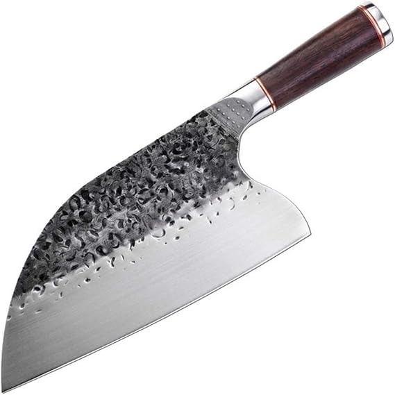 MAYiT Meat Cleaver Knife, Butcher Knife stainless 5CR15MOV Steel Chop Chinese Cleaver Kitchen Knife Chef Cooking Tools with Wooden handle, 8 inch