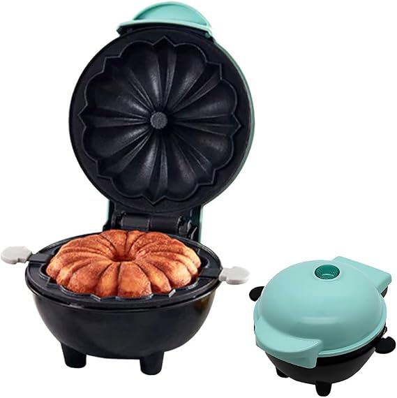 Mini Donut Maker, Mini Flower Donut Maker Machine Non Stick Electric Food Grade Breakfast Cake Maker with Detachable Tray and Anti Slip Feet