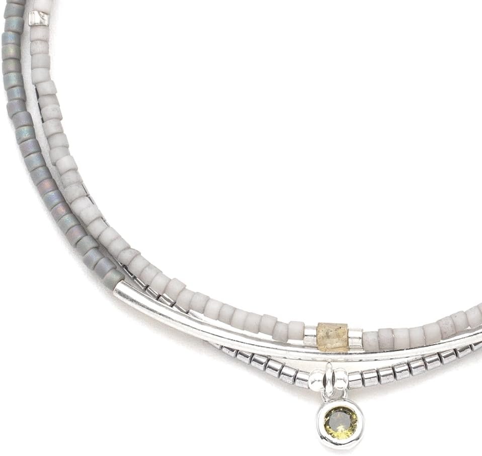 Scout Curated Wears - Tonal Chromacolor Miyuki Bracelet Trio - FrostSilver