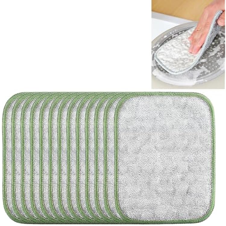 Multipurpose Wire Dishwashing Rags for Wet and Dry,2025 New Steel Wire Dish Towel Wire Cleaning Cloths Non Scratch Dishcloth Rag,Reusable Scrubbing Pads Sponge for Home Kitchen Cleans 15