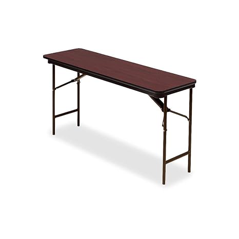 Iceberg OfficeWorks Commercial Folding Table, 5 ft, Mahogany
