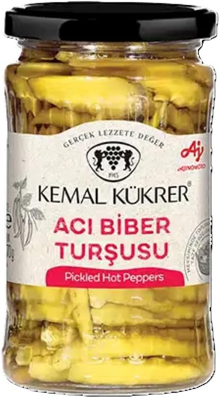 Kemal Kükrer Hot Pepper Pickle Glass Jar 360 gr