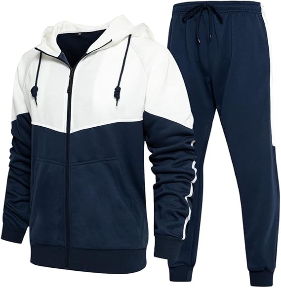 DUOFIER Men's Tracksuit Jogging Sweat Suits 2 Piece Casual Outfit Athletic Suit Set