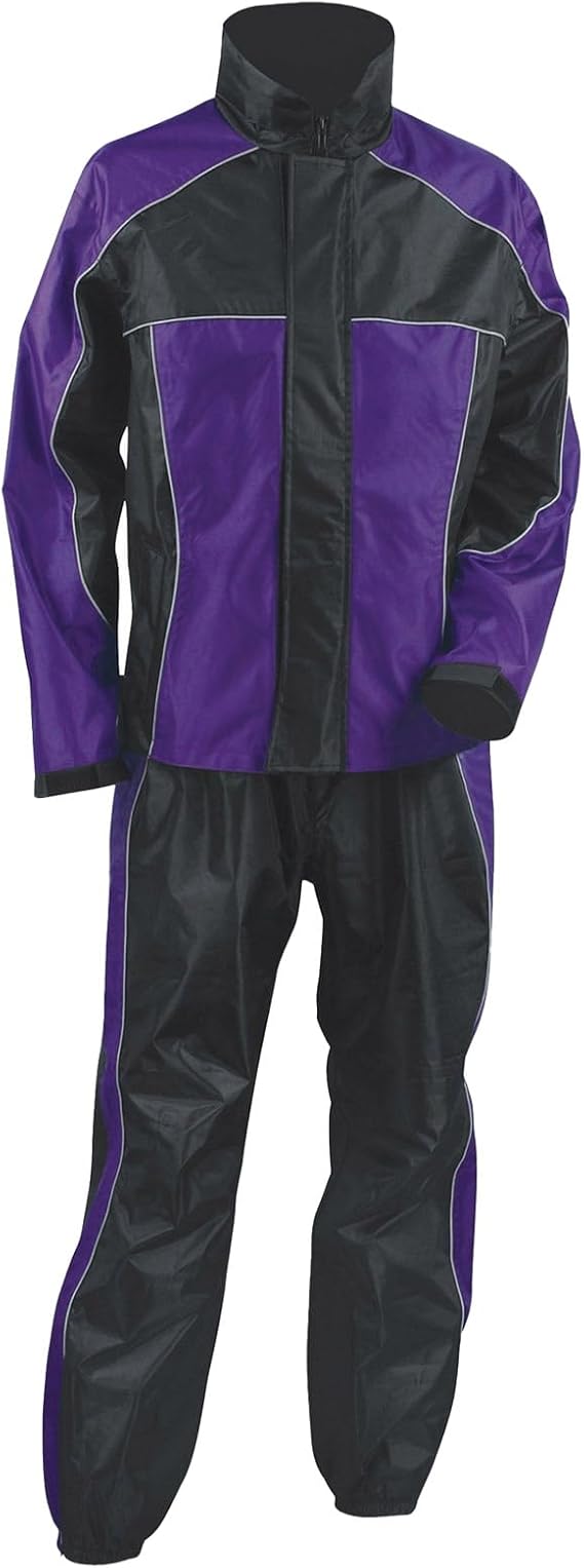 NexGen SH2222 Women's Purple and Black Oxford Water Proof Motorcycle Rain Suit