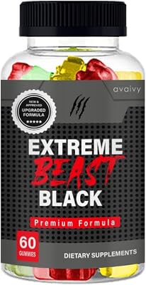 Avaivy Extreme Beast Black - Extreme Beast Beast Gummies Single, 60 Gummies