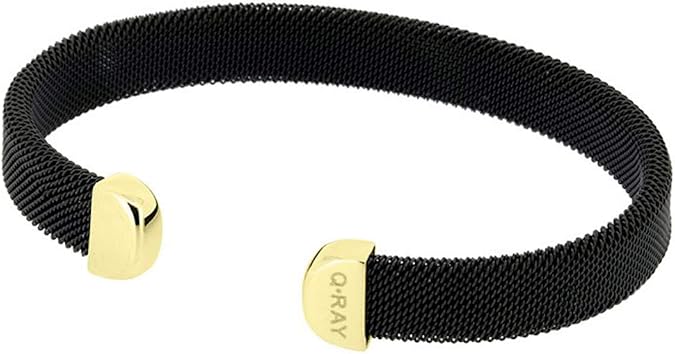 QRay Midnight Series Black and Goldtone Bracelet SIZE LARGE Q Ray Q-Ray Q.Ray