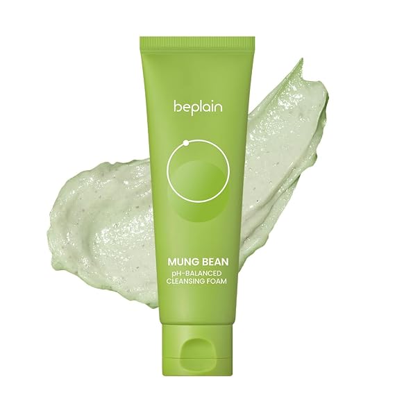 beplain Mung Bean pH-Balanced Cleansing Foam for Sensitive Skin, 2.7 fl oz