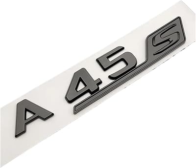 3D Black Chrome Letters for Car Logo Stickers Fit for Mercedes A45S AMG W177 Accessories Turbo 4matic Emblem Rear Trunk BadgeA45S Glossy Black