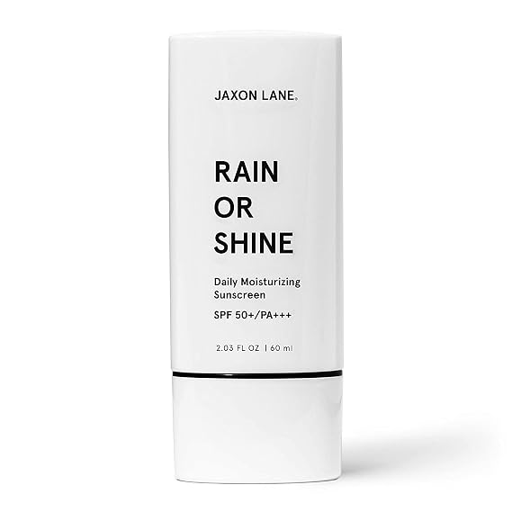 RAIN OR SHINE Anti Aging Face Sunscreen SPF 50 for Clear Skin with Green Tea, Hyaluronic Acid, Vitamin E Oil, Ginseng Extract, Licorice Root SPF Moisturizer for Face, Fragrance Free 2.03 Oz