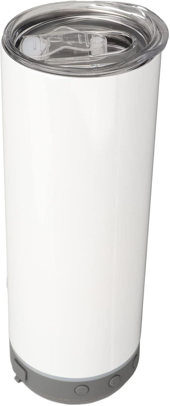 20oz Sublimation Tumbler, 304 Stainless Steel Insulated Mugs, Detachable Vacuum Double Wall Thermoses with Speaker and LED Lights, Music Tumbler for Christmas Gift