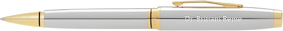 THINGS REMEMBERED Engraved Cross Coventry Chrome & Gold Ballpoint Pen (FREE CUSTOMIZATION)