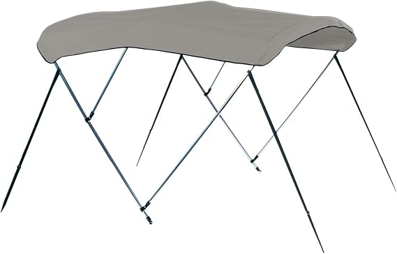 CARVER A5469UB-10 6'L 3-Bow Round Tube Bimini Top Kit - 54" H, Fits 67"-72" W, Cadet Gray