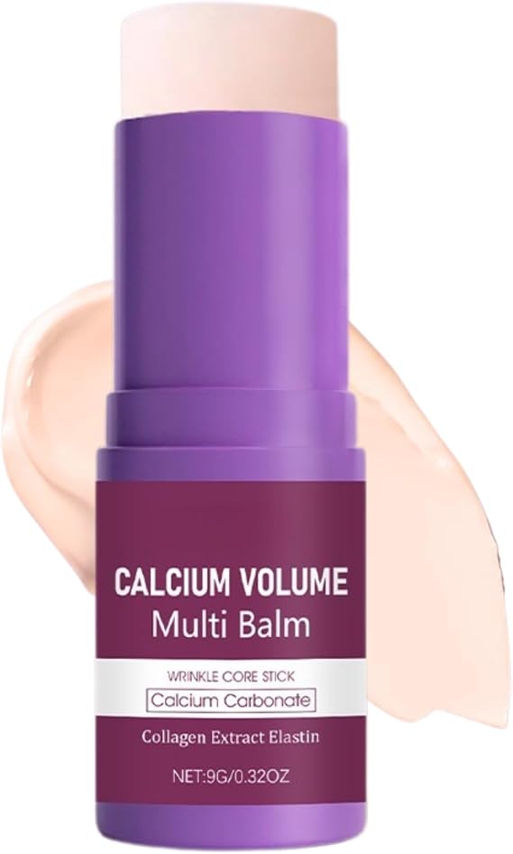 Calcium Multi Balm S-tick,1-Pack Calcium Volume Multi Balm | Collagen & Vitamin D Moisturising Stick for Face, Eyes & Neck | Hydrating Skin Support Stick for a Smooth,Firmed Appearance