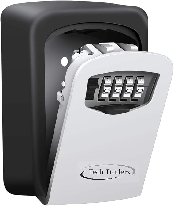 Key Lock Box,Wall Mounted Key Safe, Key Storage Box with Strong 4-Digit Combination to Share and Secure Keys for Home, Office Etc [Updated Version].