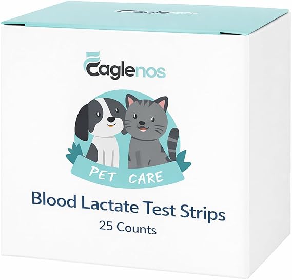 Pet Lactate Test Strips for Dogs & Cats, 25 Count, Rapid Lactate Measurement, for Veterinary Pet Monitoring