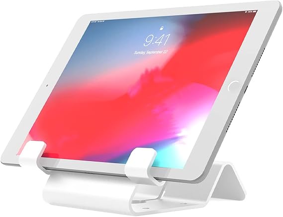 Maclocks CL12UTHWB Universal Security Tablet Holder With Security Cable Lock and Plate (White)