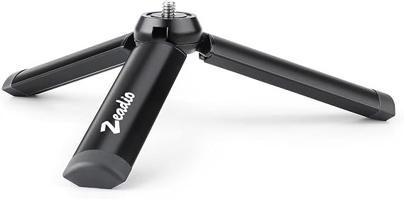 Zeadio Metal Mini Tripod, Desktop Tabletop Stand Compact Tripod for Smooth 4, Osmo Mobile, Vimble 2, Gimbal Handle Grip Stabilizer and All Cameras