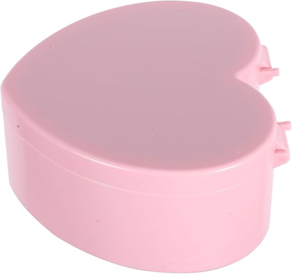 Heart Jewellery Box for Girls Pink Pp Double Layer Jewellery Storage Box with Makeup Mirror for Earrings Necklace Desk Organiser
