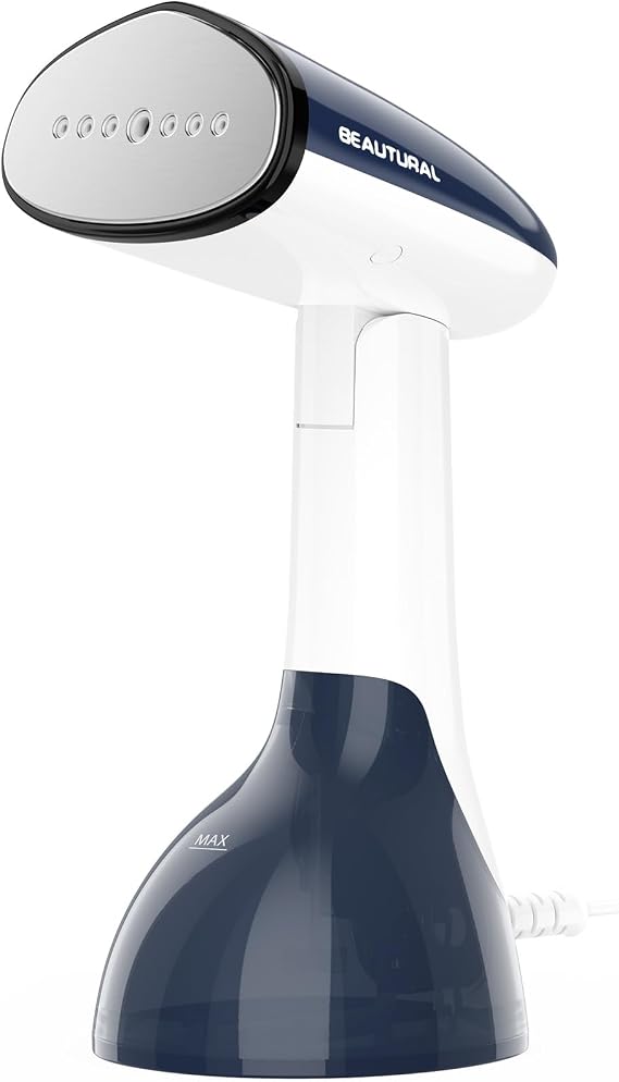 BEAUTURAL Steamer for Clothes, Handheld Garment Wrinkle Remover, White