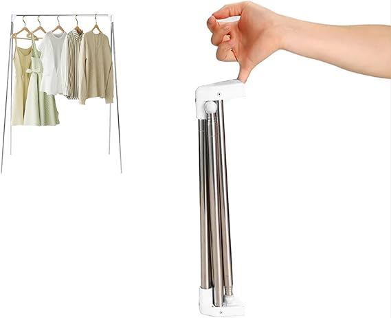 Ligtchser Portable Travel Garment Rack,Collapsible Mini Clothing Rack | Portable,Easy to Store,with Small Space Occupation,This Folding Clothing Rack is Suitable for Travel and Dance.