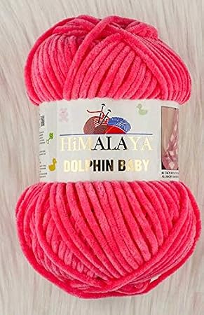 Himalaya Dolphin Baby Yarn 5 pcs 5x100 Gram, Baby Wool, 500 Gram (17,63 oz) Wool Super Bulky Baby Blanket Yarn 655 yds (600m) Velvet Yarn, Himalaya Yarn, Baby Yarn, Crochet Yarn Velvet Yarn (80324)