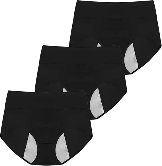 Women's Cotton Underwear High Waisted Full Coverage Briefs Comfy Ladies Panties 3 Pack