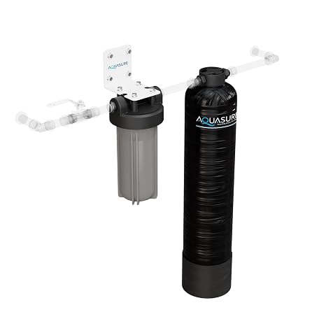 Aquasure Serene Lite 650K Gallons Whole House Salt-Free Water Conditioning Descaler System with Triple Purpose Pre-Treatment Filter for 1-3 Bathrooms