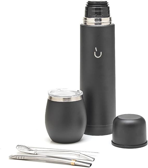 BALIBETOV 25 fl oz Yerba Mate Set, Stainless Steel Mate Gourd, Thermal Flask & Bombilla Straw, Complete Mate Kit, Double Wall Insulated, BPA Free, Dishwasher Safe