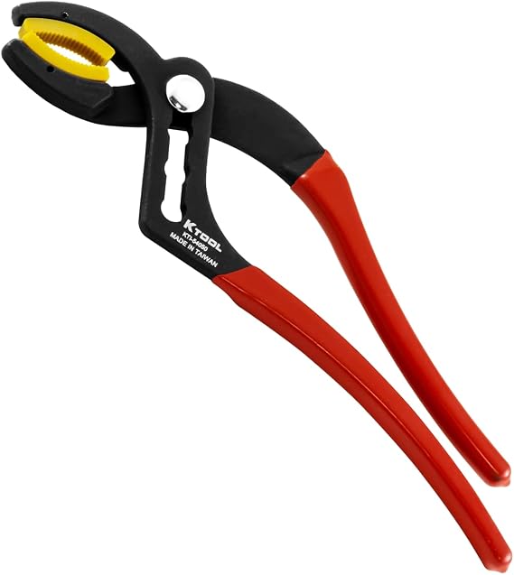 K Tool International 54050; 10" Long Cannon Plug Pliers, Non-Marring Nylon Jaw, 4 Adjustable Positions, Fits A-N Electrical Connectors 3/4" to 2-1/2" Ideal for Gripping Items without Damaging