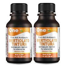 Arymar Mertiolato Tintura - Gentle Solution for Minor Cuts, Scrapes, and Burns, 1oz 2 Pack