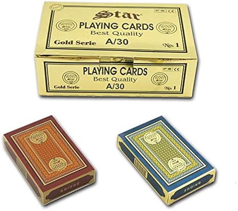 Gold Playing Card with Star 2, ONE PLAYING CARD, High Quality