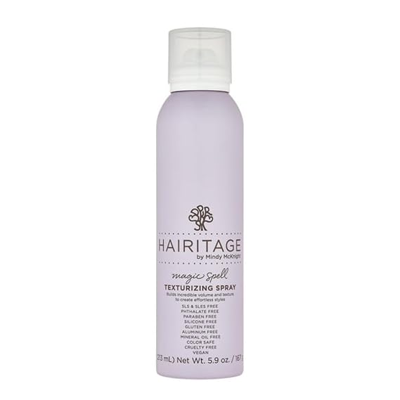 Hairitage Magic Spell Texturizing Spray - Volumizing Texture Spray Bottle for Women, Works with Straight, Wavy, Curly Hair, With Rice Protein + Sunflower Seed Oil - Enhances Styled Hair, 5.9 oz