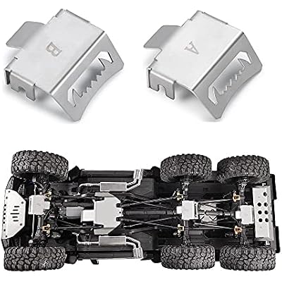 RCLions 2pcs Stainless Steel FrontRear Axle Protection Plate Skid Plate for TRX4 TRX6 Upgrades Accessories 110th RC Crawler Car