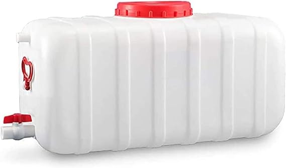 100L Plastic Water Tank 200L/300L Water Storage Water Container Horizontal Square Water Storage Tank with Plastic Water Bucket Cover and Valve for Outdoor Camping Household Emergency