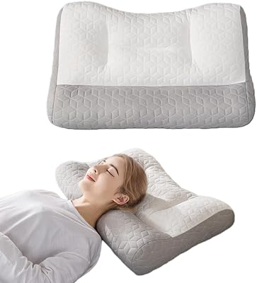 Orthopedic Deep Sleep Pillow, 2025 New Sleep Apnea Pillow Orthopedic Pillow, Sleep Apnea Pillow Ergonomic Pillow for Neck and Shoulder, Pillow for Side Back Stomach Sleepers Light White