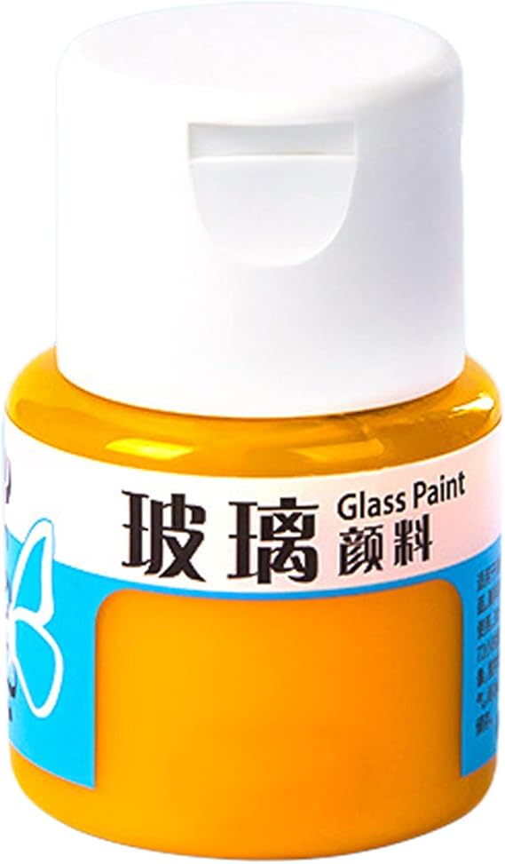Glass Paint-Transparent-Colour Glossy and Brilliant Craft Paint for Stained Glass Lemon-Yellow
