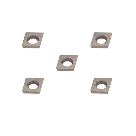 THINBIT 5 Pack MBAIZ02D5U MBA Series, 0.002" Radius, Flat top, Uncoated Carbide Boring Insert for Non-Ferrous alloys, Aluminium, Plastic Without Interrupted cuts.