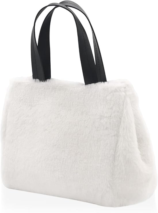 [marka] Peluş Çanta Beyaz 24x30 cm