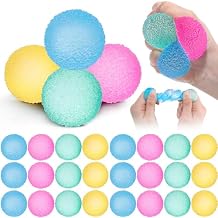 24 Pcs Textured Mini Stress Balls 1.6" Sensory Memory Gel Fidget Soft Ball for Adults Quiet Anxiety Relief Squeeze Balls for Hand Exercise Party Supplies Gifts, 4 Colors
