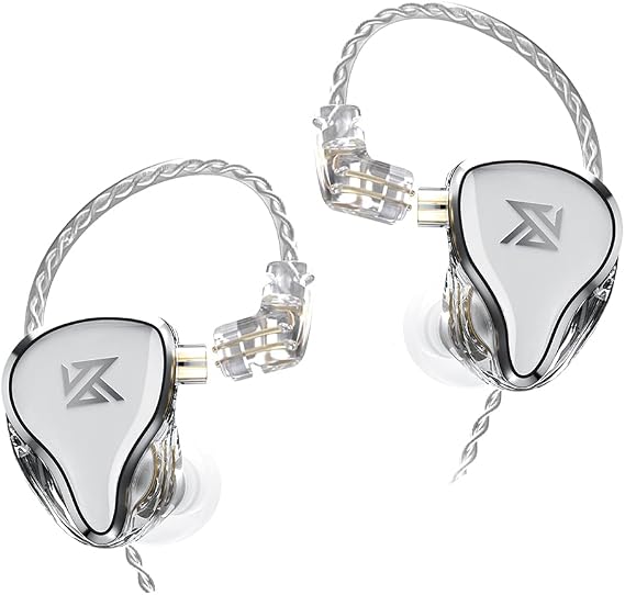 IEM Earbuds,KZ ZAS High Performance in-Ear Earphones (Detachable,Balanced Armature Drivers Dynamic Drivers 7BA+1DD Hybrid Earphones, Noise Isolating, High Accuracy) (Without Mic, White)