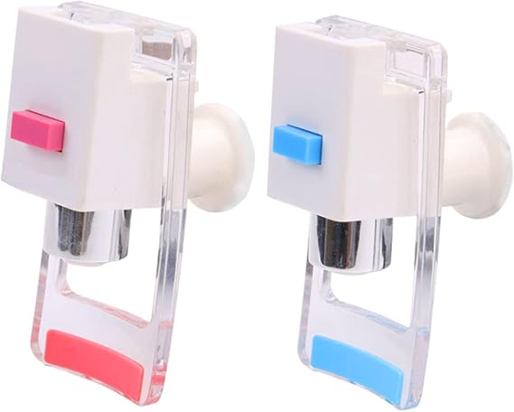 2 Pieces Water Dispenser Replacement Push Faucet With Two Water Valves And Child Safety Lock Cold And Hot Water Spigot Water Dispenser Tap