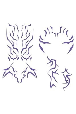 Women Cosplay Temporary Tattoos Purple Tattoos Stickers Prop Anime Cosplay Accessories
