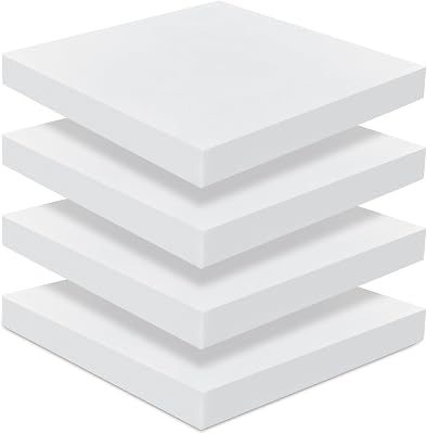 Frienda 4 Pack 2 x 20 x 20 Upholstery High Density Foam Cushion Seat Replacement Square Cut to Size Foam Couch for Patio Furniture Commercial Dinning Chair Couches Benches Padding DIY Projects