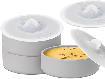 Silicone Egg Poacher Cups with Lids Set of 3, Egg Poaching Cups for Microwave Egg Cooking, Toaster Oven Air Fryer Egg Mold Nonstick Poached Egg Maker Grey