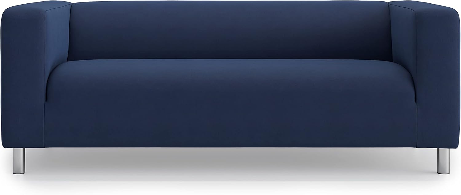 MASTERS OF COVERS Pure Cotton Klippan Loveseat Slipcover for The IKEA 2 Seater Klippan Loveseat Sofa Cover Replacement-Cotton Blue