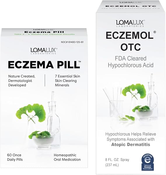 Loma Lux Eczema Pill + Eczemol OTC 3 Oz Spray Bundle
